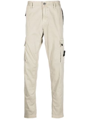 Beige cargo trousers with Compass pattern