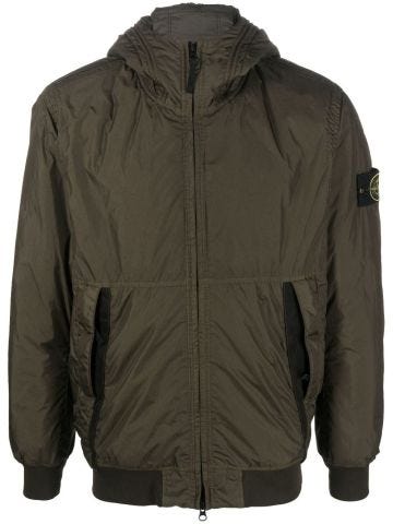 Compass-patch zip-up jacket