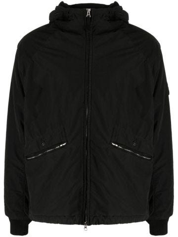 Compass-motif hooded jacket