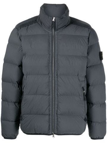 Grey down jacket with Compass application