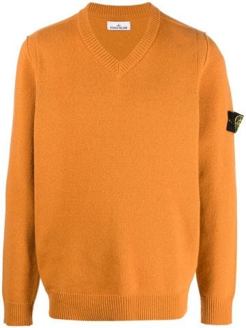 Compass-badge knitted jumper
