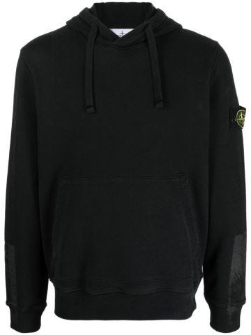 Black hoodie with sleeve print
