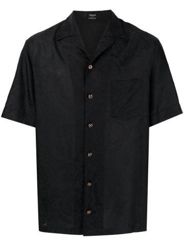 Camicia nera Barocco jacquard
