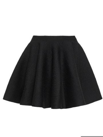 Ribbed wool-blend miniskirt