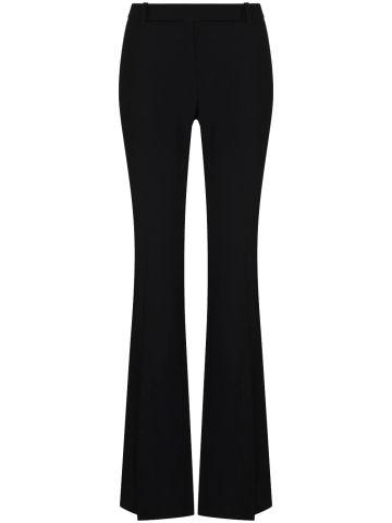 Black tailored flared trousers