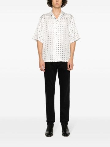 Polka dot-print silk shirt