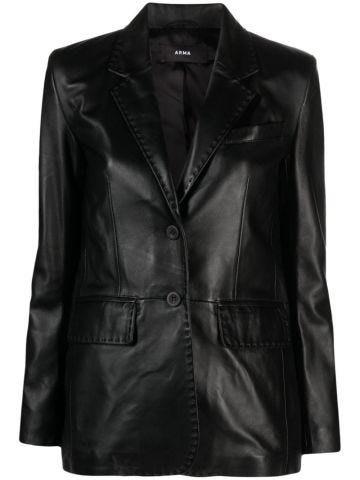 Brussels single-breasted leather jacket