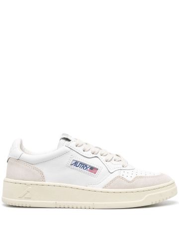 Medalist low white trainers with beige suede inserts