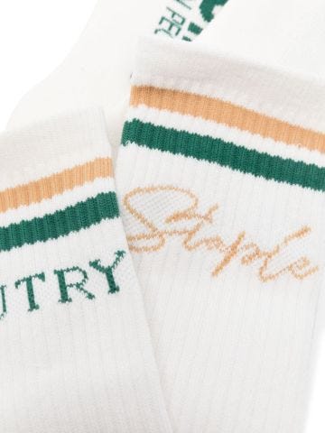 White socks with Staple embroidery