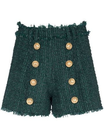 Green high-waisted shorts