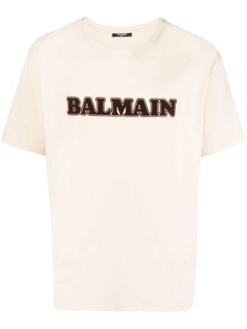 Beige T-shirt with logo