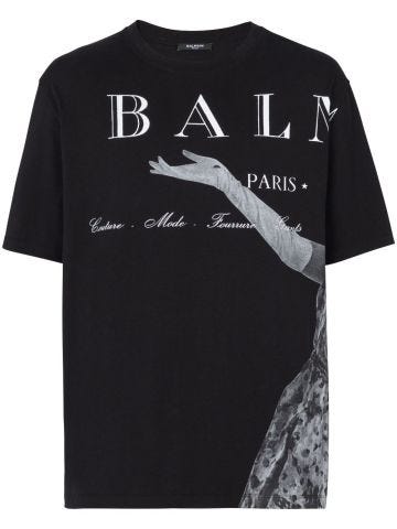 Black Madame Jolie T-shirt with print
