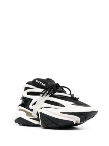 Black and white Unicorn chunky sneakers