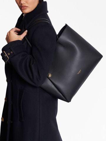 Black Emblème buttoned tote bag