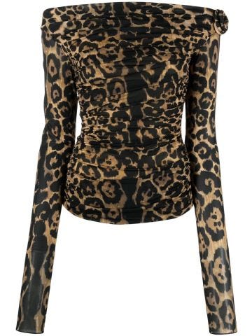 Spotted print long sleeve top