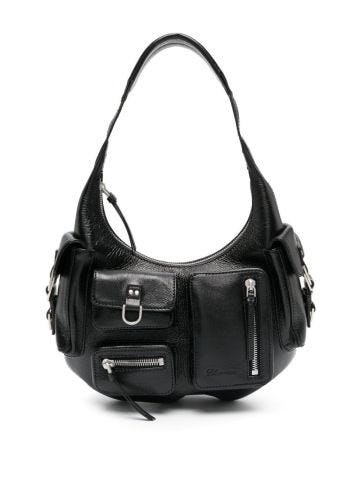 Black Pocket large shoulder bag