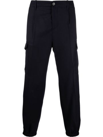 Blue tapered mid-rise pants
