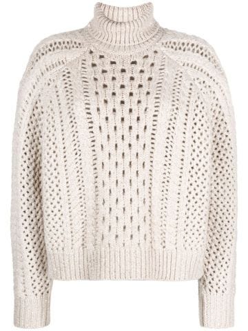 Crocheted turtleneck sweater