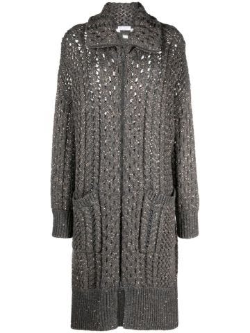 Long cardigan with sequins
