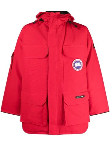 Expedition parka with hood red