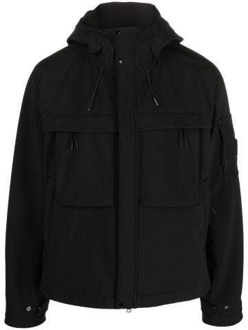 Shell-R Lens-detail hooded jacket