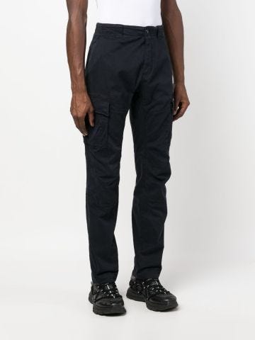 Logo-plaque tapered-leg trousers