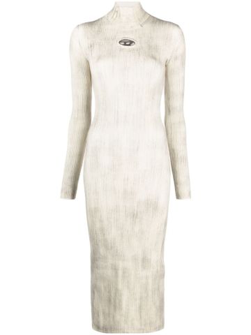 M-Zary-C white ribbed midi dress