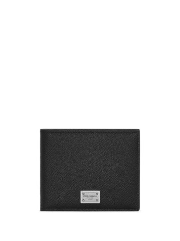 Logo-tag leather bifold wallet