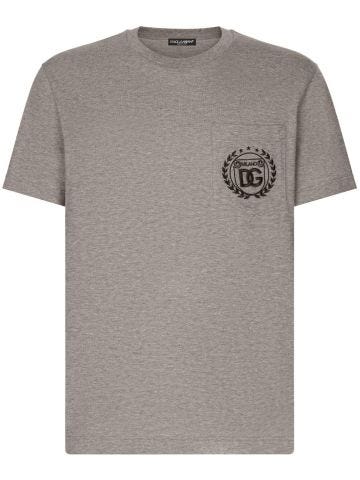 Grey T-shirt with embroidery