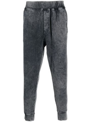 Grey sports trousers with embroidery