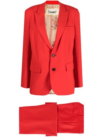 Red single-breasted suit