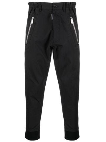 Black trousers with zip