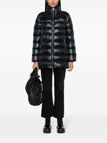 High-neck quilted down jacket