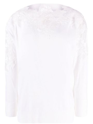White guipure lace sweater