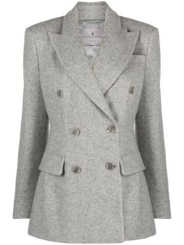Mélange grey double-breasted blazer