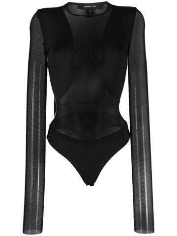 Black semi-transparent bodysuit
