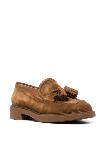 Brown tassel loafers