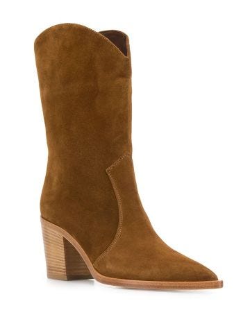 Brown suede boots