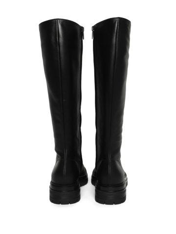 Black knee-high leather boots