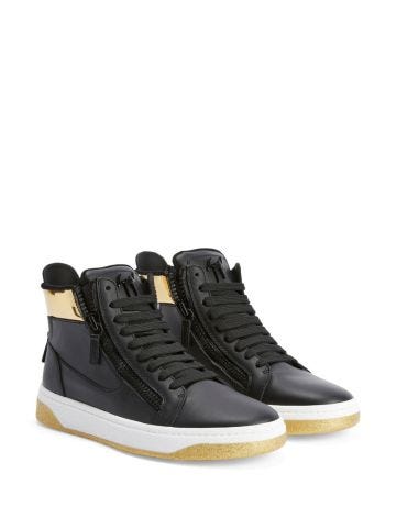 Black high trainers with metallic detailing