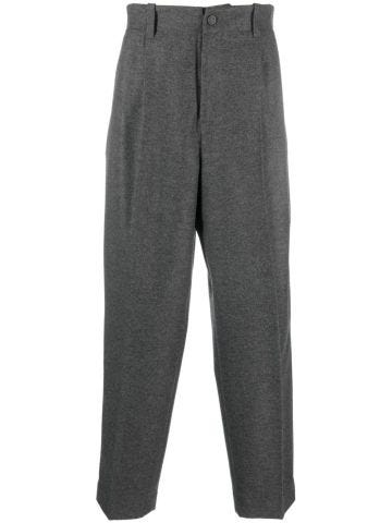 Grey tapered tailored trousers