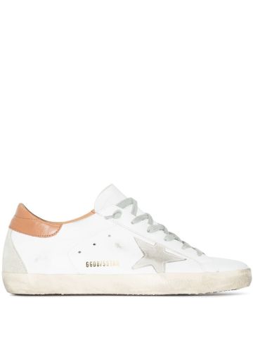 White Super-Star Sneakers with brown contrasting detail