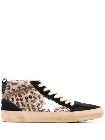 Sneakers Mid Star stampa leopardata