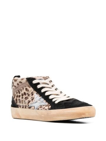 Sneakers Mid Star stampa leopardata