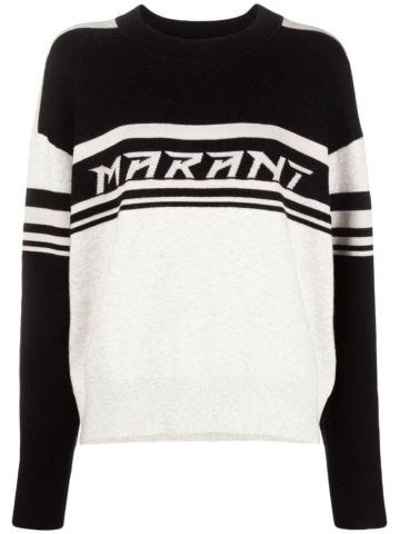 Black and white Callie jumper with logo