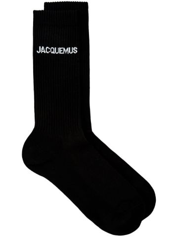 Black ribbed Les chaussettes Jacquemus socks