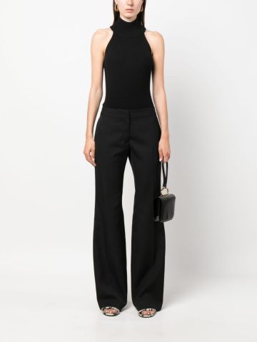 Black tailored flared pants