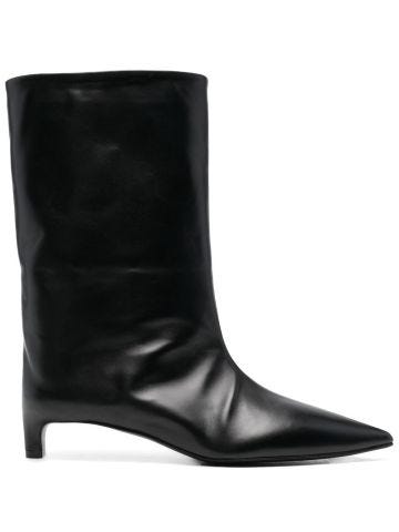 Black pointed ankle boots