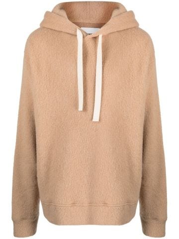 Brushed alpaca-wool blend hooded-sweater