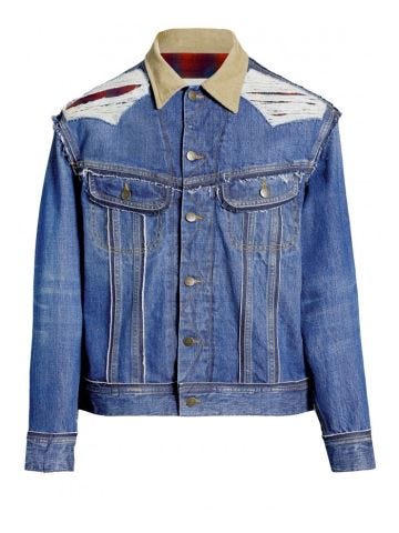 Denim jacket with ripped details